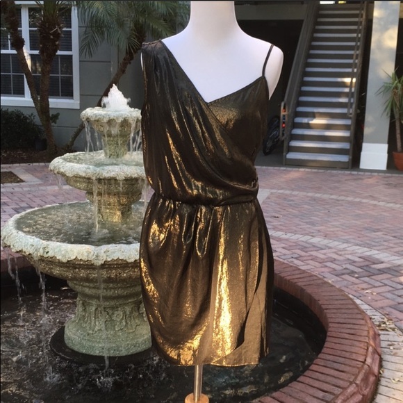 Leith Dresses & Skirts - Leith Dress Size Small Asymmetrical Bronze
